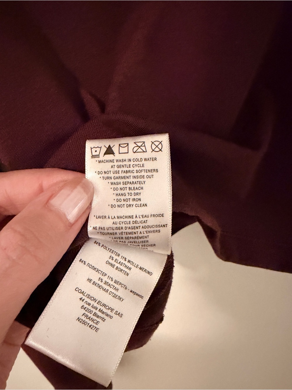 Lole Cropped Mock Neck Long-Sleeve Top in burgundy - Picture 6 of 13